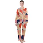 Minimalist Pattern With Simple Lines And Shapes, Creating A Clean And Modern Aesthe Women s Long Sleeve Satin Pajamas Set