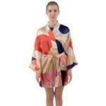 Minimalist Pattern With Simple Lines And Shapes, Creating A Clean And Modern Aesthe Long Sleeve Satin Kimono