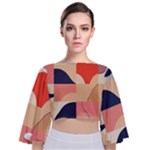 Minimalist Pattern With Simple Lines And Shapes, Creating A Clean And Modern Aesthe Tie Back Butterfly Sleeve Chiffon Top