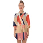 Minimalist Pattern With Simple Lines And Shapes, Creating A Clean And Modern Aesthe Half Sleeve Chiffon Kimono