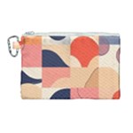 Minimalist Pattern With Simple Lines And Shapes, Creating A Clean And Modern Aesthe Canvas Cosmetic Bag (Large)