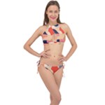 Minimalist Pattern With Simple Lines And Shapes, Creating A Clean And Modern Aesthe Cross Front Halter Bikini Set