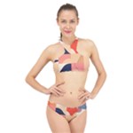 Minimalist Pattern With Simple Lines And Shapes, Creating A Clean And Modern Aesthe High Neck Bikini Set