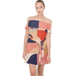 Minimalist Pattern With Simple Lines And Shapes, Creating A Clean And Modern Aesthe Off Shoulder Chiffon Dress