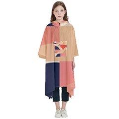 Minimalist Pattern With Simple Lines And Shapes, Creating A Clean And Modern Aesthe Kids  Hooded Rain Ponchos from ArtsNow.com