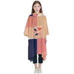 Minimalist Pattern With Simple Lines And Shapes, Creating A Clean And Modern Aesthe Kids  Hooded Rain Ponchos