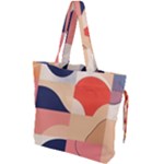 Minimalist Pattern With Simple Lines And Shapes, Creating A Clean And Modern Aesthe Drawstring Tote Bag