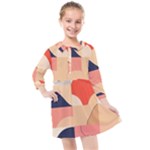 Minimalist Pattern With Simple Lines And Shapes, Creating A Clean And Modern Aesthe Kids  Quarter Sleeve Shirt Dress