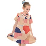 Minimalist Pattern With Simple Lines And Shapes, Creating A Clean And Modern Aesthe Kids  Short Sleeve Shirt Dress