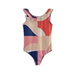 Minimalist Pattern With Simple Lines And Shapes, Creating A Clean And Modern Aesthe Kids  Frill Swimsuit