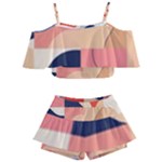 Minimalist Pattern With Simple Lines And Shapes, Creating A Clean And Modern Aesthe Kids  Off Shoulder Skirt Bikini