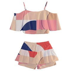 Kids  Off Shoulder Skirt Bikini 