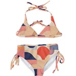 Minimalist Pattern With Simple Lines And Shapes, Creating A Clean And Modern Aesthe Kids  Classic Bikini Set