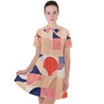 Minimalist Pattern With Simple Lines And Shapes, Creating A Clean And Modern Aesthe Short Sleeve Shoulder Cut Out Dress 