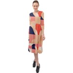 Minimalist Pattern With Simple Lines And Shapes, Creating A Clean And Modern Aesthe Ruffle End Midi Chiffon Dress