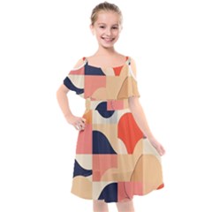 Kids  Cut Out Shoulders Chiffon Dress 