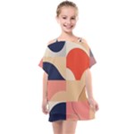 Minimalist Pattern With Simple Lines And Shapes, Creating A Clean And Modern Aesthe Kids  One Piece Chiffon Dress