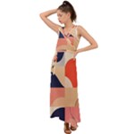 Minimalist Pattern With Simple Lines And Shapes, Creating A Clean And Modern Aesthe V-Neck Chiffon Maxi Dress