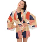 Minimalist Pattern With Simple Lines And Shapes, Creating A Clean And Modern Aesthe Long Sleeve Kimono