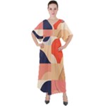 Minimalist Pattern With Simple Lines And Shapes, Creating A Clean And Modern Aesthe V-Neck Boho Style Maxi Dress