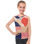 Minimalist Pattern With Simple Lines And Shapes, Creating A Clean And Modern Aesthe Kids  Mesh Tank Top