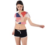 Minimalist Pattern With Simple Lines And Shapes, Creating A Clean And Modern Aesthe Tie Back Short Sleeve Crop T-Shirt