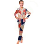 Minimalist Pattern With Simple Lines And Shapes, Creating A Clean And Modern Aesthe Kids  Satin Long Sleeve Pajamas Set