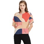 Minimalist Pattern With Simple Lines And Shapes, Creating A Clean And Modern Aesthe One Shoulder Cut Out T-Shirt