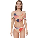 Minimalist Pattern With Simple Lines And Shapes, Creating A Clean And Modern Aesthe Ruffle Edge Tie Up Bikini Set	