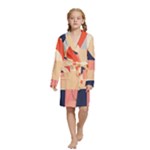 Minimalist Pattern With Simple Lines And Shapes, Creating A Clean And Modern Aesthe Kids  Long Sleeve Velvet Lounge Robe