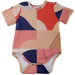 Minimalist Pattern With Simple Lines And Shapes, Creating A Clean And Modern Aesthe Baby Short Sleeve Bodysuit