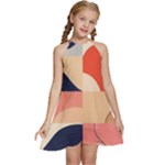 Minimalist Pattern With Simple Lines And Shapes, Creating A Clean And Modern Aesthe Kids  Halter Collar Waist Tie Chiffon Dress