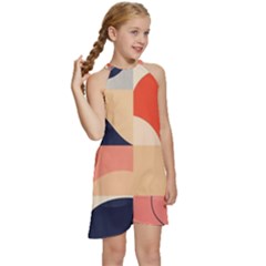 Kids  Halter Collar Waist Tie Chiffon Dress 