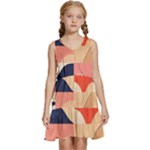 Minimalist Pattern With Simple Lines And Shapes, Creating A Clean And Modern Aesthe Kids  Sleeveless Tiered Mini Dress