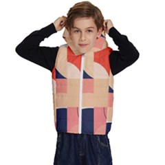 Minimalist Pattern With Simple Lines And Shapes, Creating A Clean And Modern Aesthe Kids  Stylish Hooded Puffer Vest from ArtsNow.com