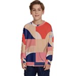 Minimalist Pattern With Simple Lines And Shapes, Creating A Clean And Modern Aesthe Kids  Crewneck Sweatshirt