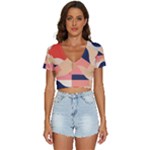 Minimalist Pattern With Simple Lines And Shapes, Creating A Clean And Modern Aesthe V-Neck Crop Top