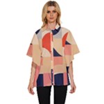 Minimalist Pattern With Simple Lines And Shapes, Creating A Clean And Modern Aesthe Women s Batwing Button Up Shirt