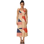 Minimalist Pattern With Simple Lines And Shapes, Creating A Clean And Modern Aesthe Tie-Strap Tiered Midi Chiffon Dress