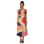 Minimalist Pattern With Simple Lines And Shapes, Creating A Clean And Modern Aesthe Sleeveless Cross Front Cocktail Midi Chiffon Dress