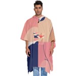 Minimalist Pattern With Simple Lines And Shapes, Creating A Clean And Modern Aesthe Men s Hooded Rain Ponchos