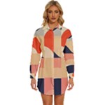 Minimalist Pattern With Simple Lines And Shapes, Creating A Clean And Modern Aesthe Womens Long Sleeve Shirt Dress