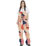 Minimalist Pattern With Simple Lines And Shapes, Creating A Clean And Modern Aesthe Women s Front Zip Ski And Snowboard Bib Pants