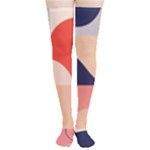 Minimalist Pattern With Simple Lines And Shapes, Creating A Clean And Modern Aesthe Thigh High Stockings