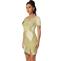 Fitted Knot Split End Bodycon Dress 