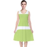 A Minimalist Pattern With Simple Lines And Shapes, Creating A Clean And Modern Aesthetic 02 V-Neck Midi Sleeveless Dress 