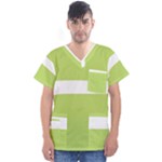 A Minimalist Pattern With Simple Lines And Shapes, Creating A Clean And Modern Aesthetic 02 Men s V-Neck Scrub Top