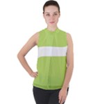 A Minimalist Pattern With Simple Lines And Shapes, Creating A Clean And Modern Aesthetic 02 Mock Neck Chiffon Sleeveless Top