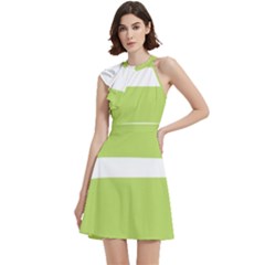 Cocktail Party Halter Sleeveless Dress With Pockets 