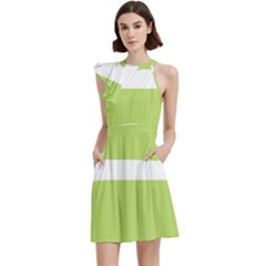 Cocktail Party Halter Sleeveless Dress With Pockets 